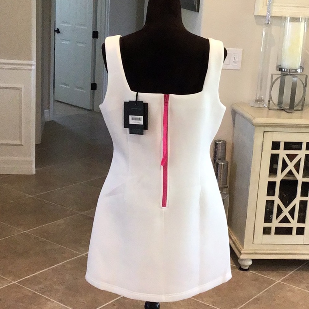 Cynthia Rowley White Dress with Pink Accent